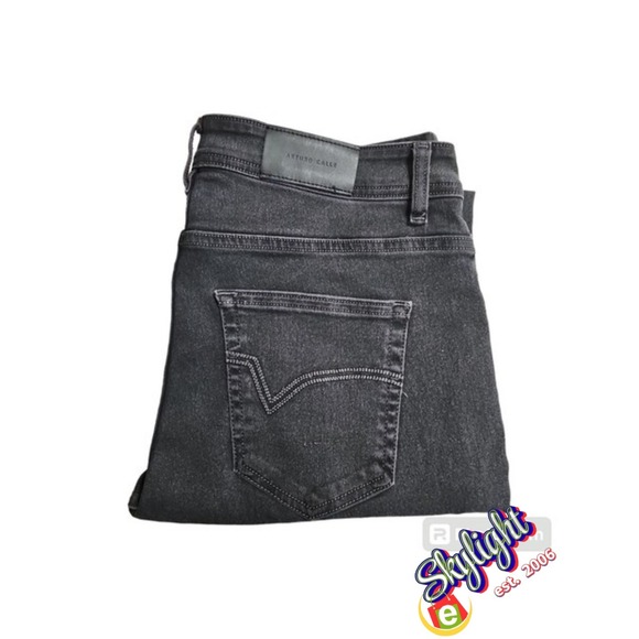 Arturo Calle Other - Arturo Calle Men's Black 801 Stretch Regular Medium Wash Faded Jeans 34X34
